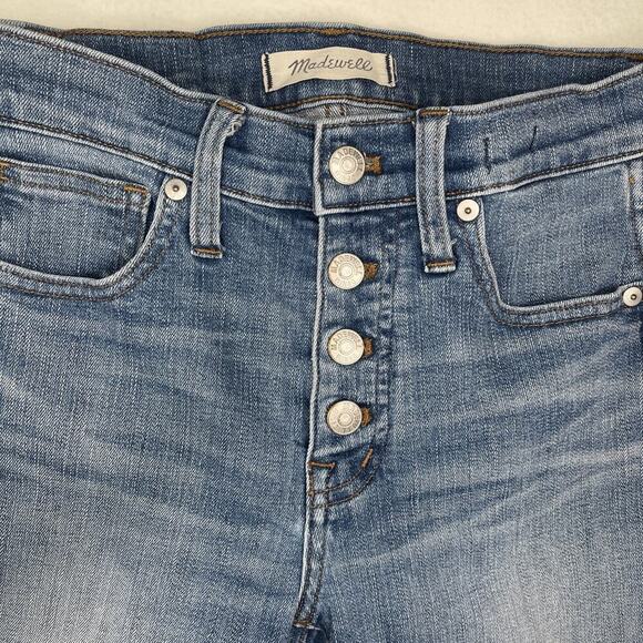 Madewell Slim Straight Leg Mid-Rise Light Wash Denim Jeans 24/28 - Picture 3 of 5